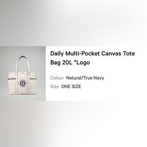 Lululemon Daily Multi-Pocket Tote Bag 20L
